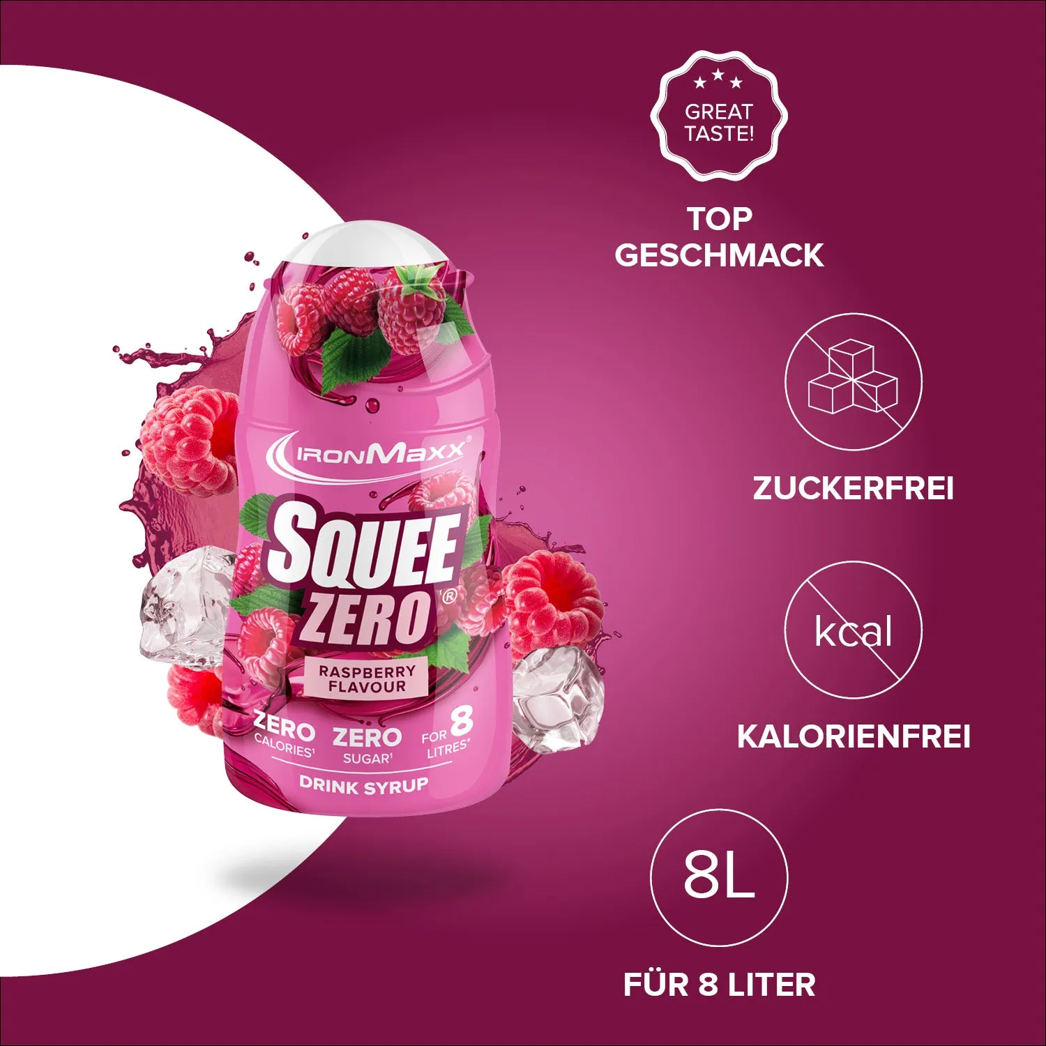 IronMaxx SqueeZero Sirup Raspberry 65 ml zuckerfrei