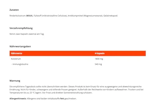 GymBeam Kolostrum Kapseln 90 Caps 30% Immunglobuline