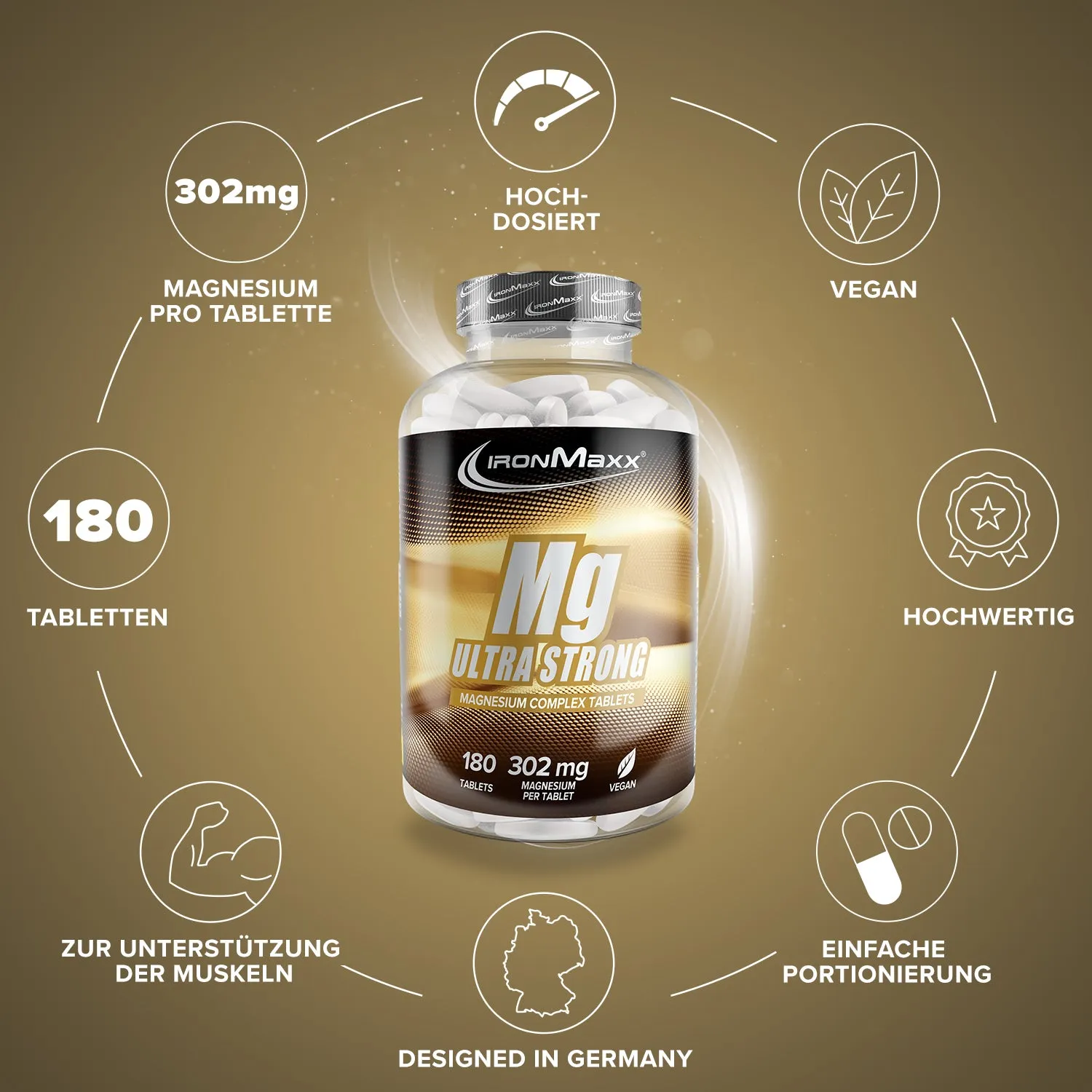 IronMaxx Magnesium Ultra Strong Tabletten 180 Stück