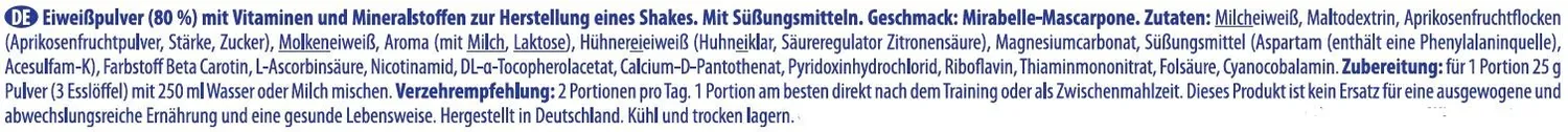 Inkospor Active Pro 80 Protein Mirabelle-Mascarpone 750g