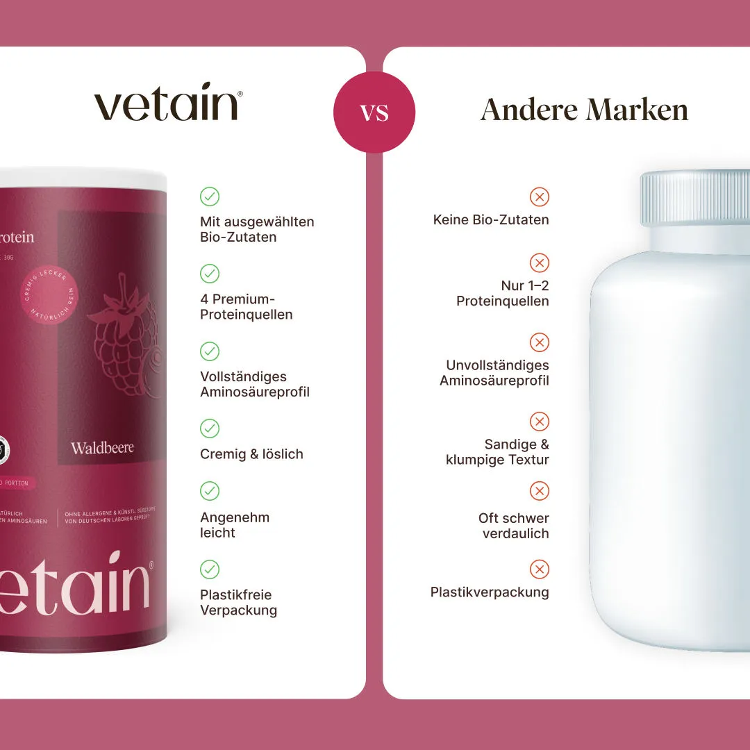 Vetain Vegan Protein Beere Proteinpulver 540g Bio