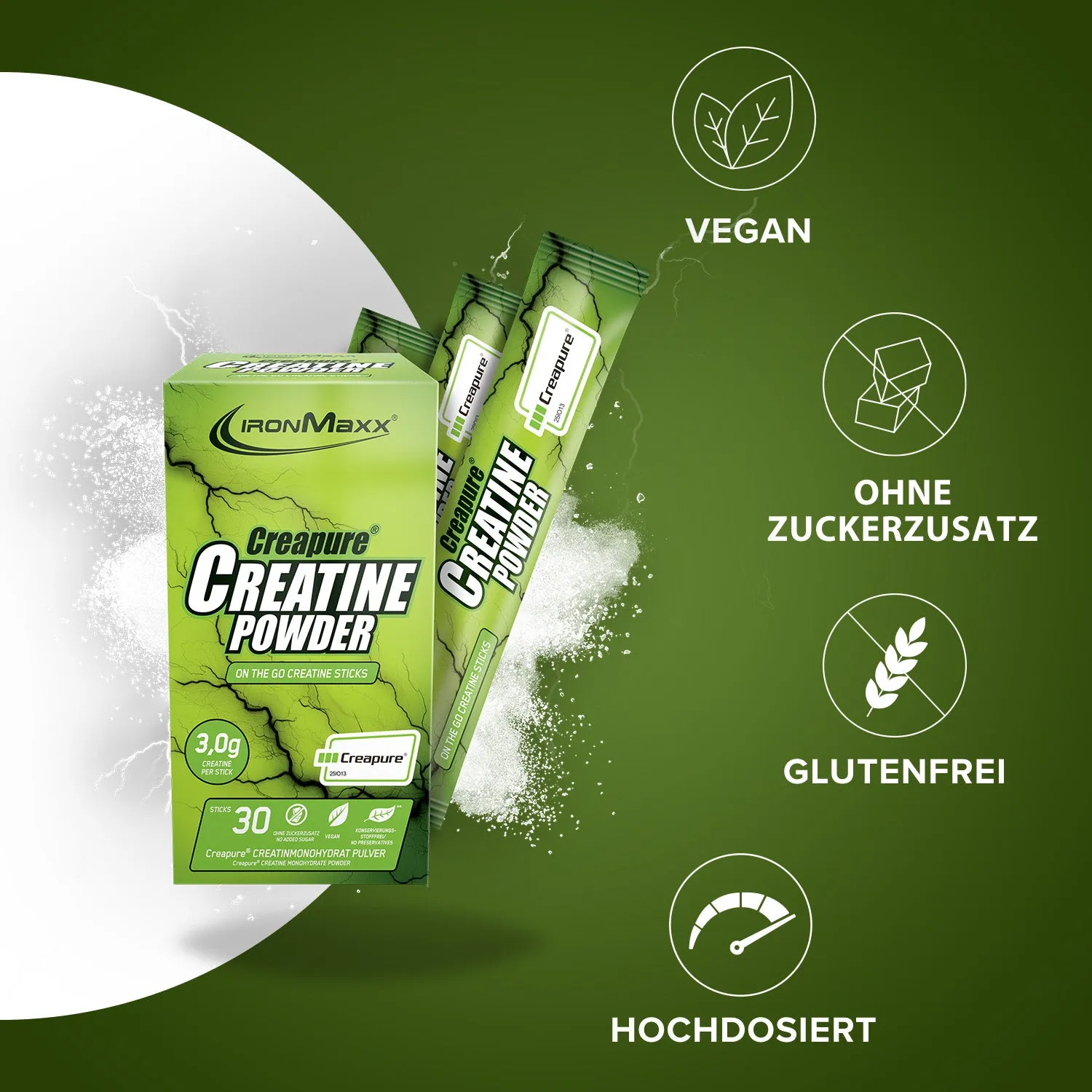 IronMaxx Creatine Creapure Sticks Kreatin 30x3,4g