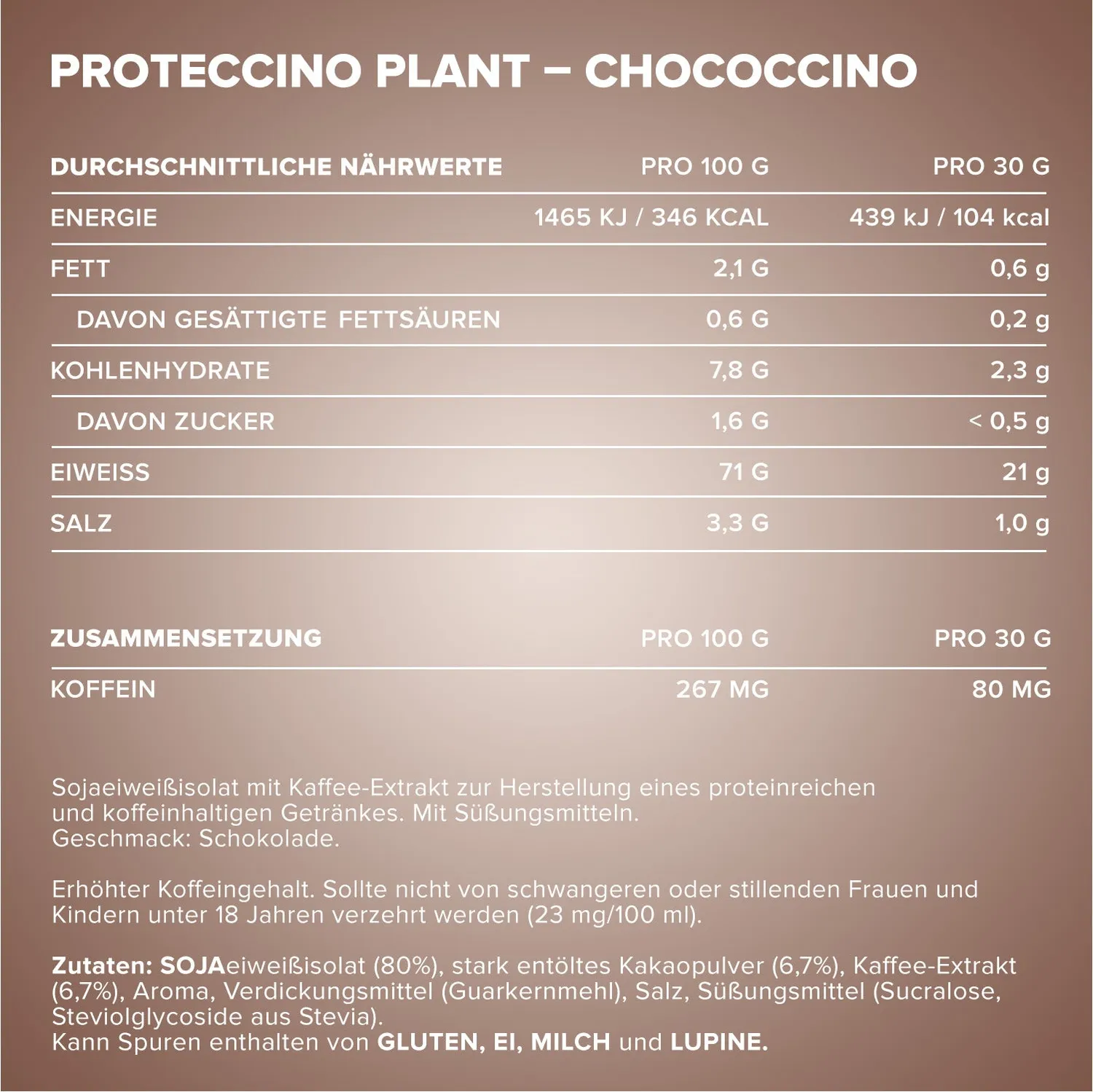 IronMaxx Proteccino Plant Protein-Kaffee 500g Chococcino