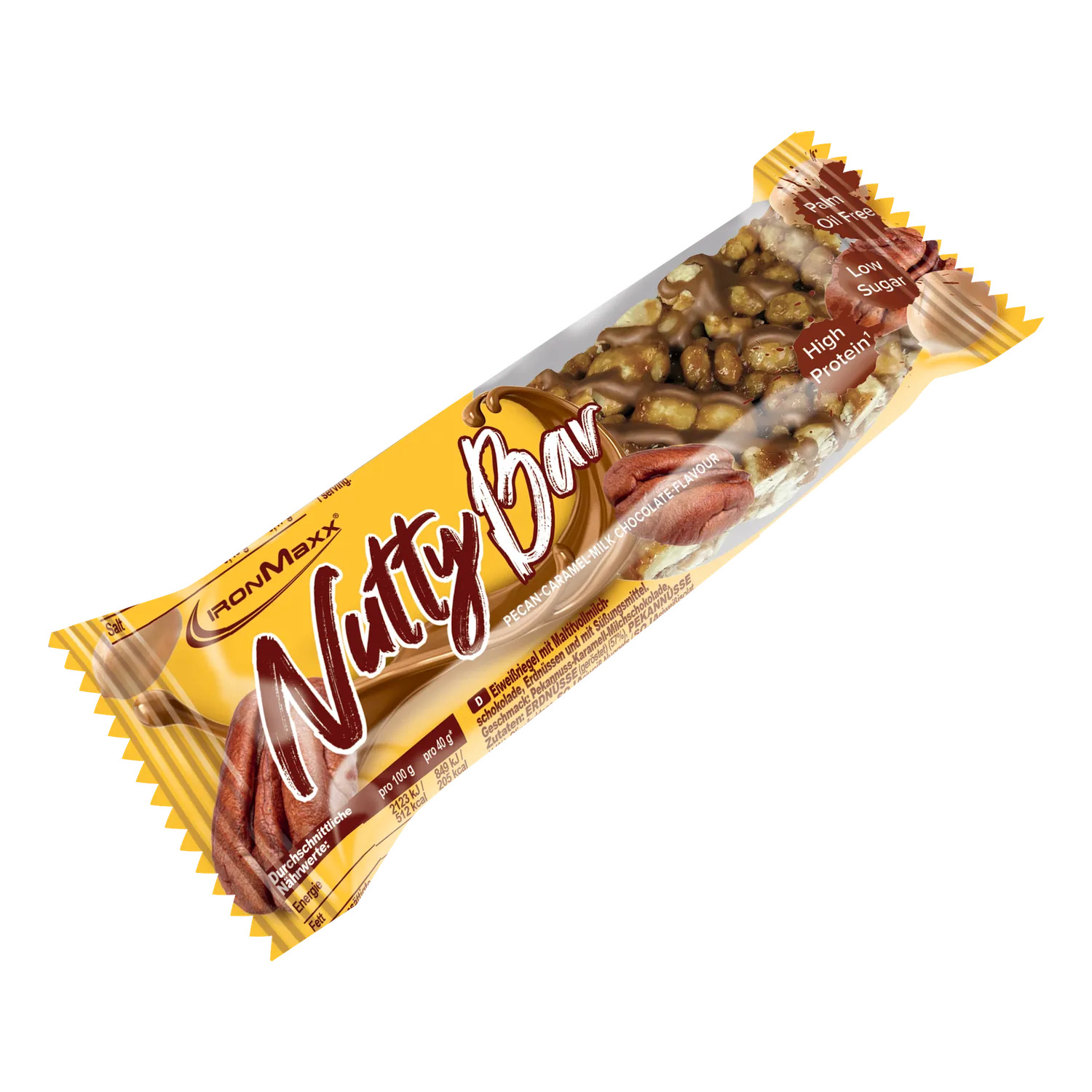 IronMaxx Nutty Bar Pecan Caramel Proteinriegel 12x40g Low Sugar