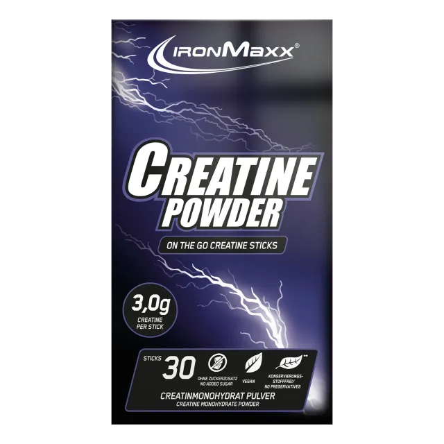 IronMaxx Creatine Monohydrate Sticks Kreatin 30x3,4g zuckerfrei