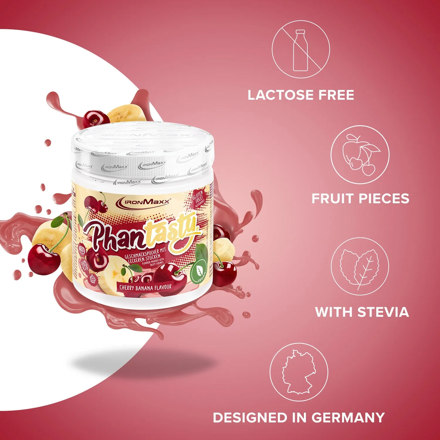 IronMaxx Phantasty Flavour Cherry Banana 250g vegan