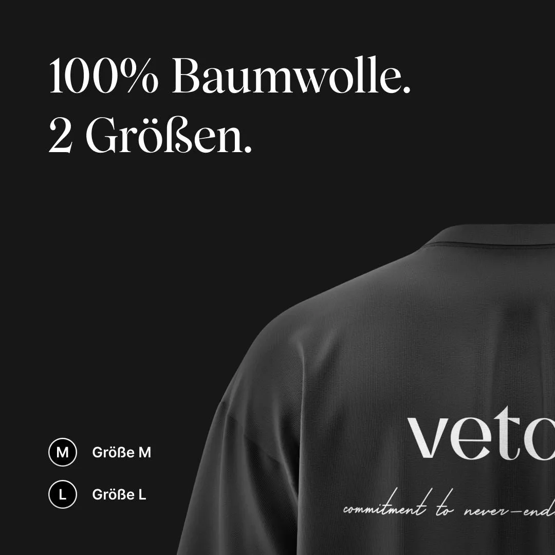 Vetain Team T-Shirt Baumwolle schwarz Größe M