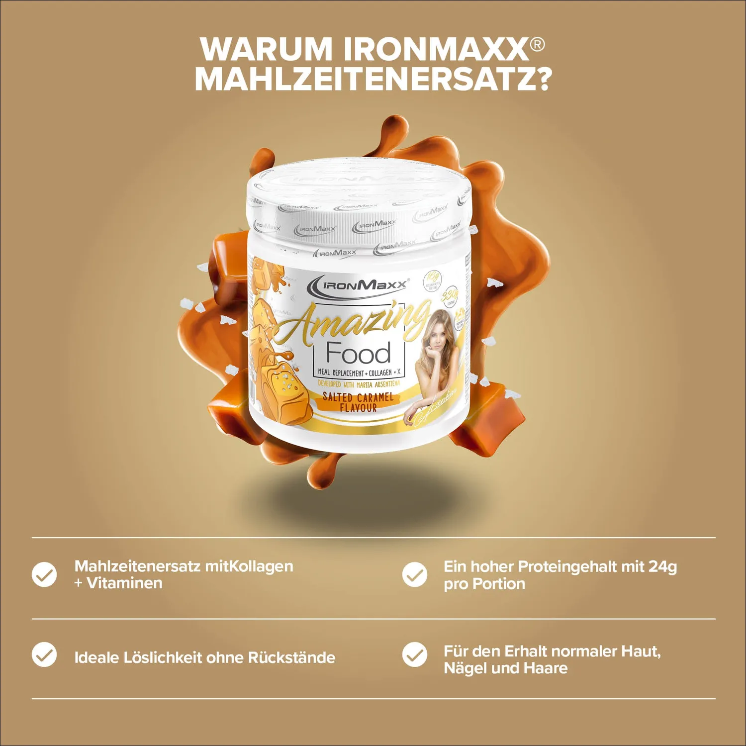 IronMaxx Amazing Food 330g Salted Caramel Bowl