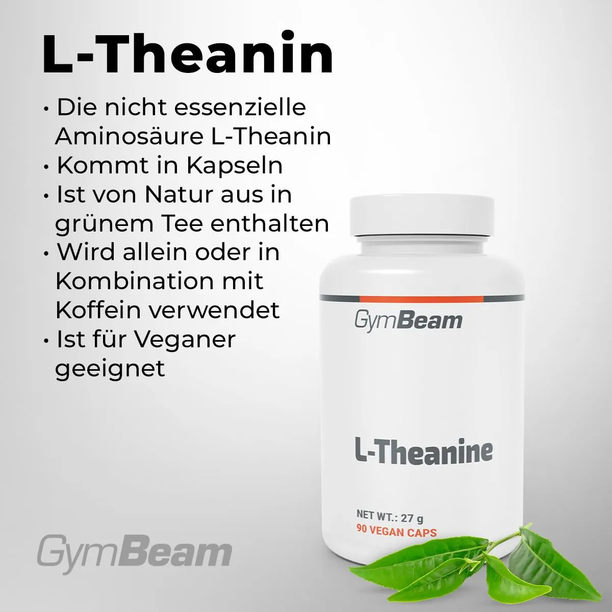 GymBeam L-Theanin Kapseln 90 Stk 100 mg vegan Fokus