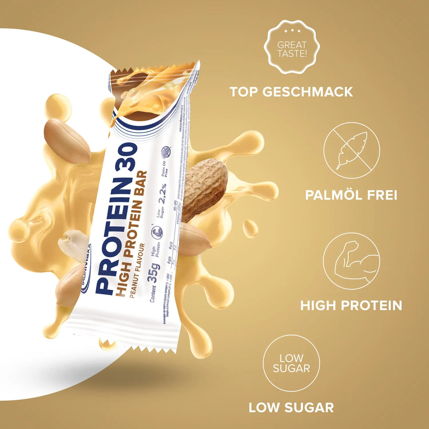 IronMaxx Protein 30 Proteinriegel Erdnuss 35g 30% Protein