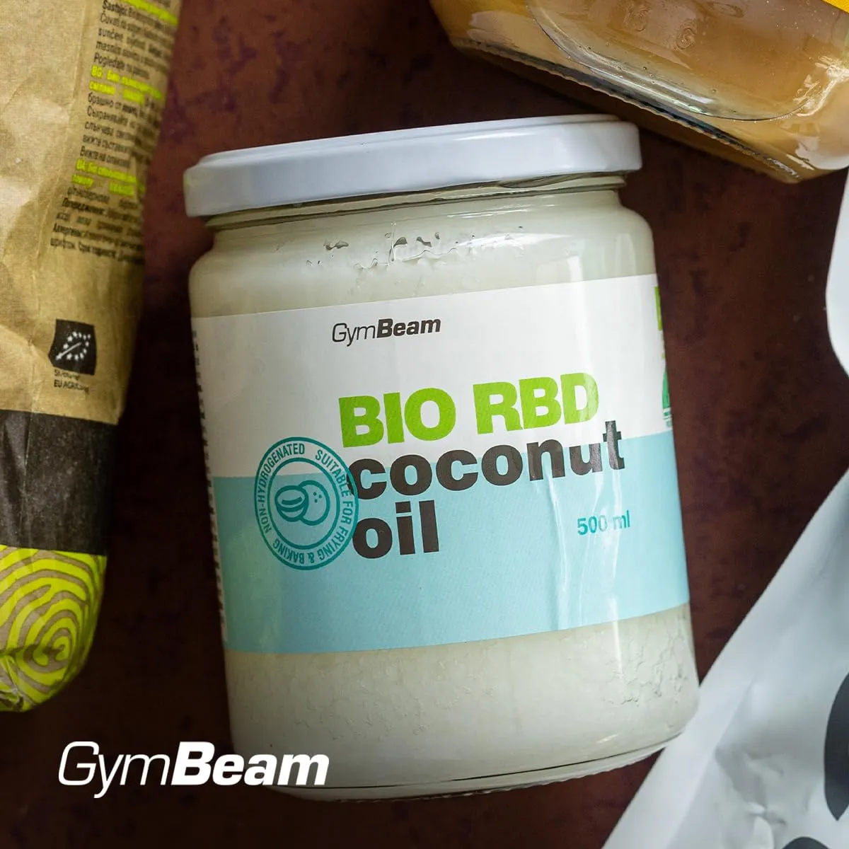 GymBeam Bio RBD Kokosnussöl 500 ml neutral hoher Rauchpunkt