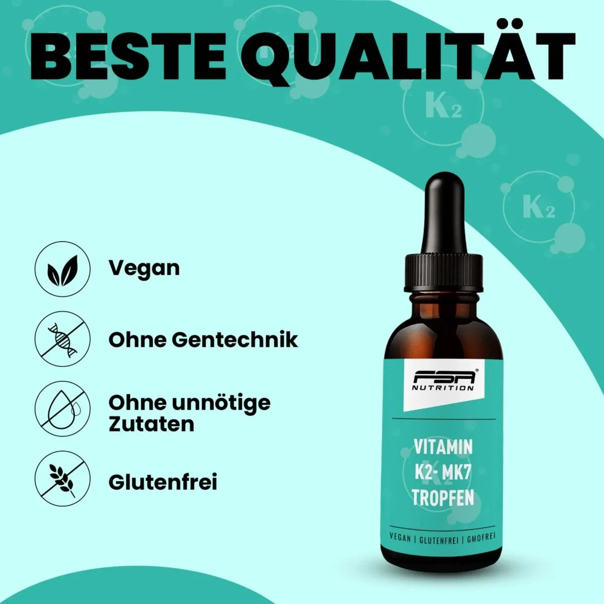 FSA Nutrition Vitamin K2 MK7 Tropfen 100 µg hochdosiert