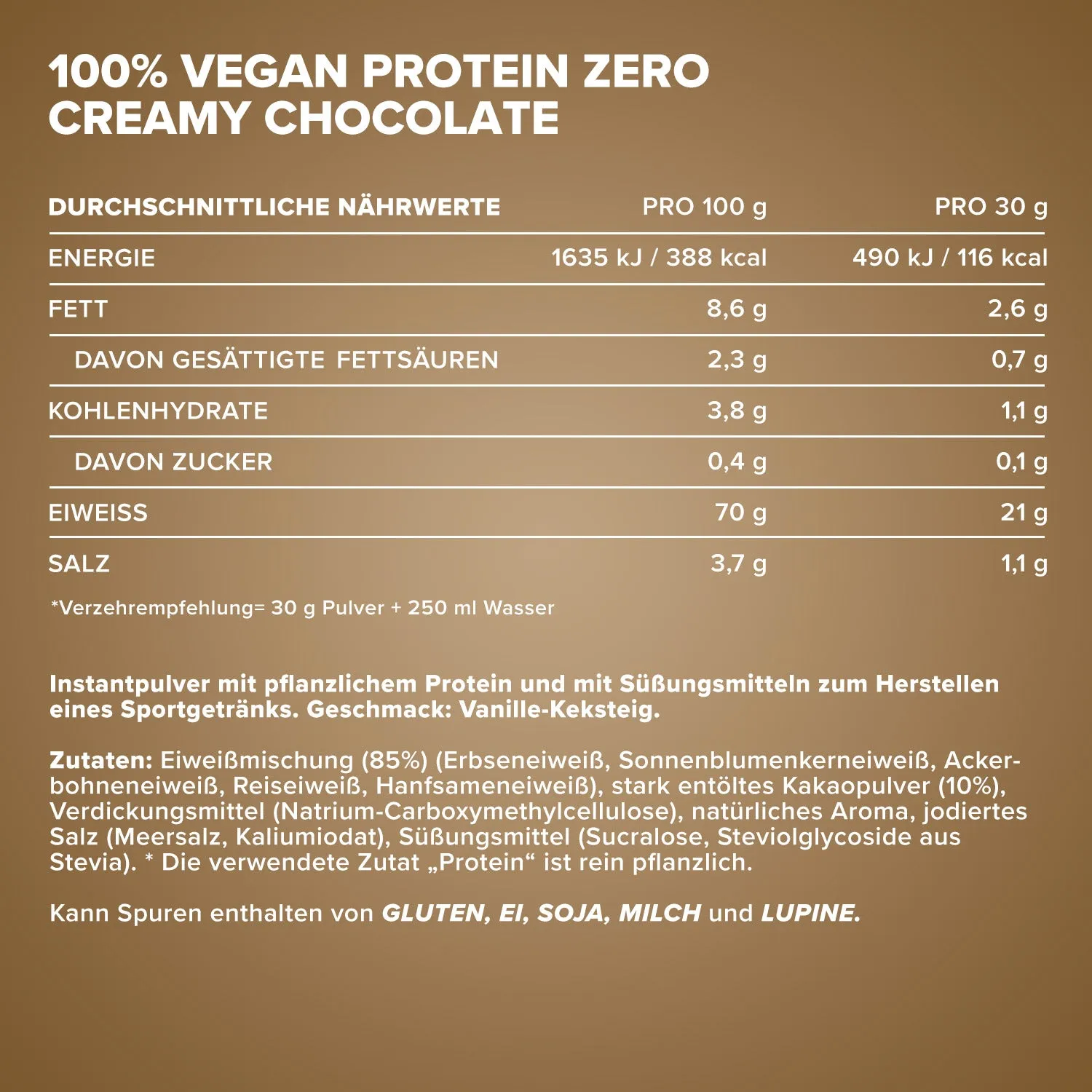 IronMaxx Vegan Protein Zero 500g Vanille Cookie