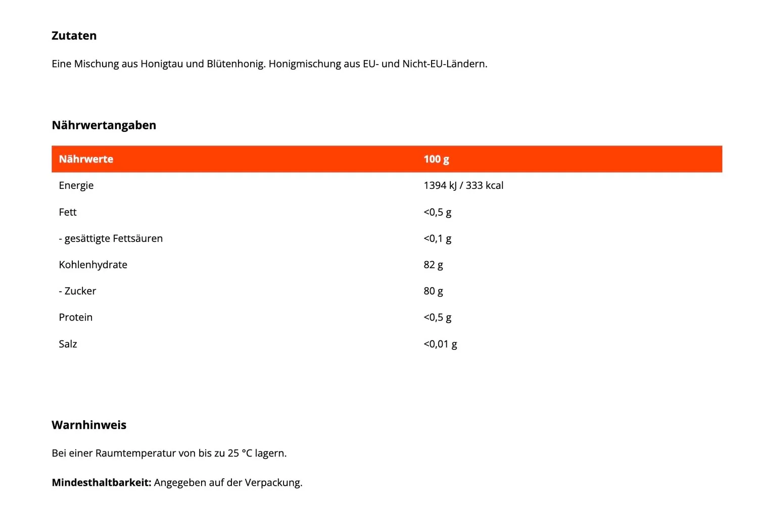 GymBeam Honig Honigtau Blütenhonig 500 g natürlich