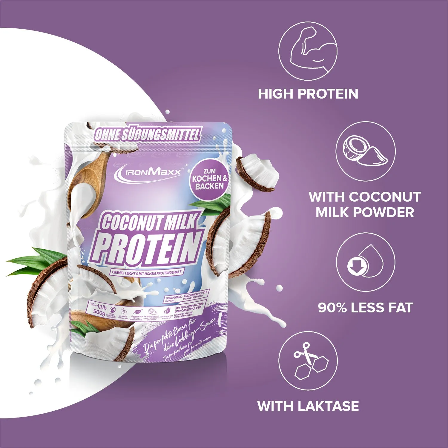 IronMaxx Coconut Milk Protein Pulver 500g Kokosmilch