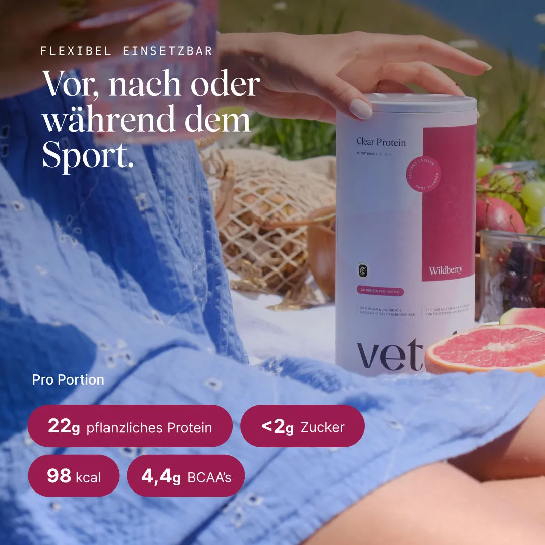 VETAIN Clear Protein Wildberry 480 g vegan
