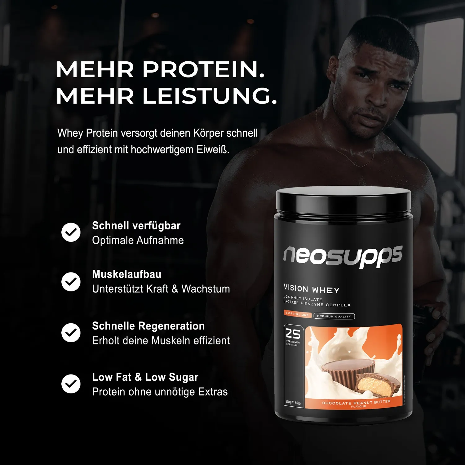 Neosupps Vision Whey Proteinpulver Chocolate Peanut Butter 750g