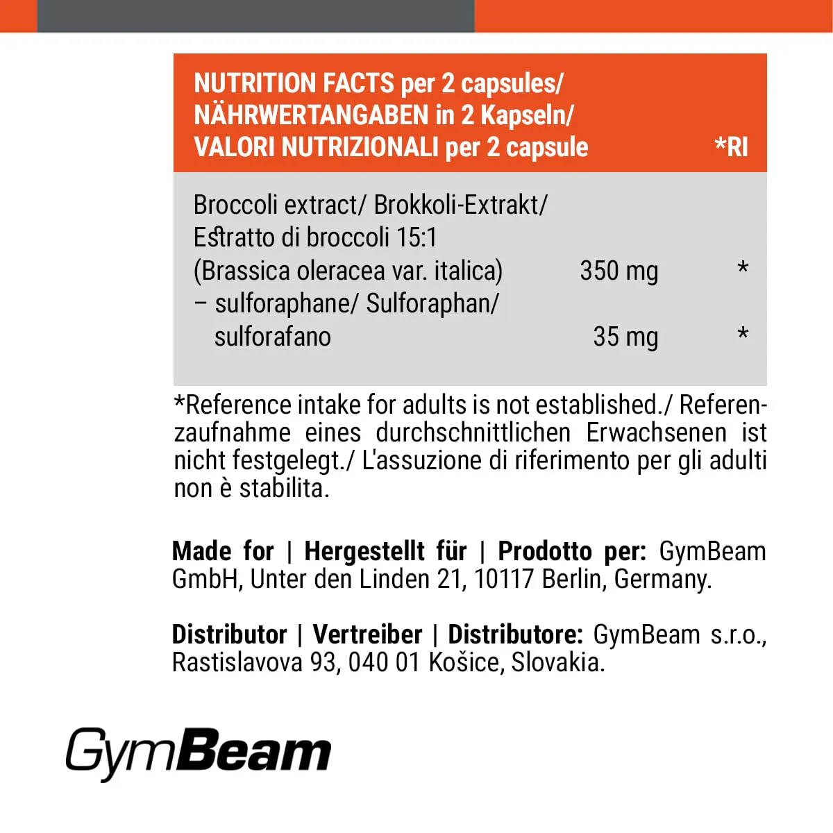 GymBeam Brokkoli-Extrakt Kapseln 90 Stk Sulforaphan
