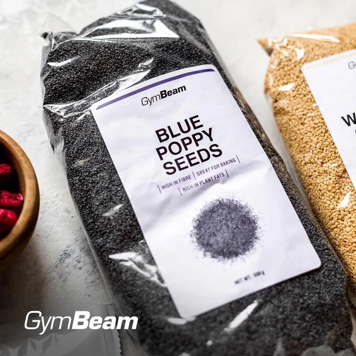 GymBeam Blauer Mohn Samen 500 g ballaststoffreich