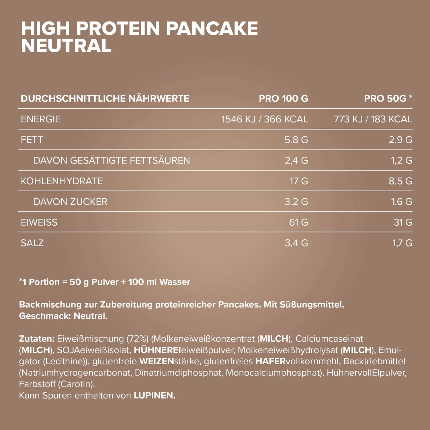 IronMaxx High Protein Pancake Neutral 450g