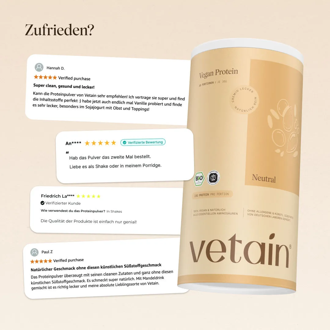 Vetain Vegan Protein Neutral Proteinpulver 540g Bio