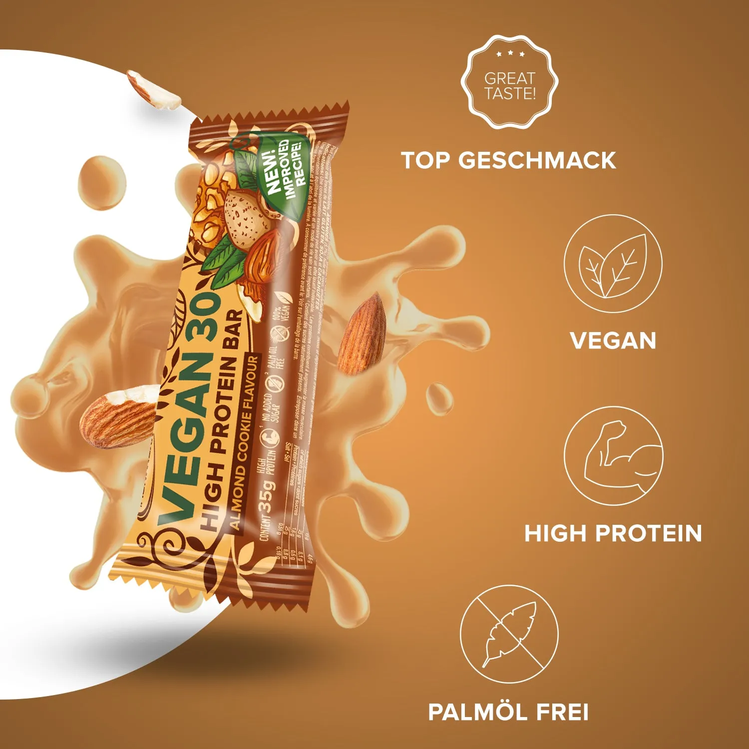 IronMaxx Vegan 30 Almond Cookie Proteinriegel 35g vegan