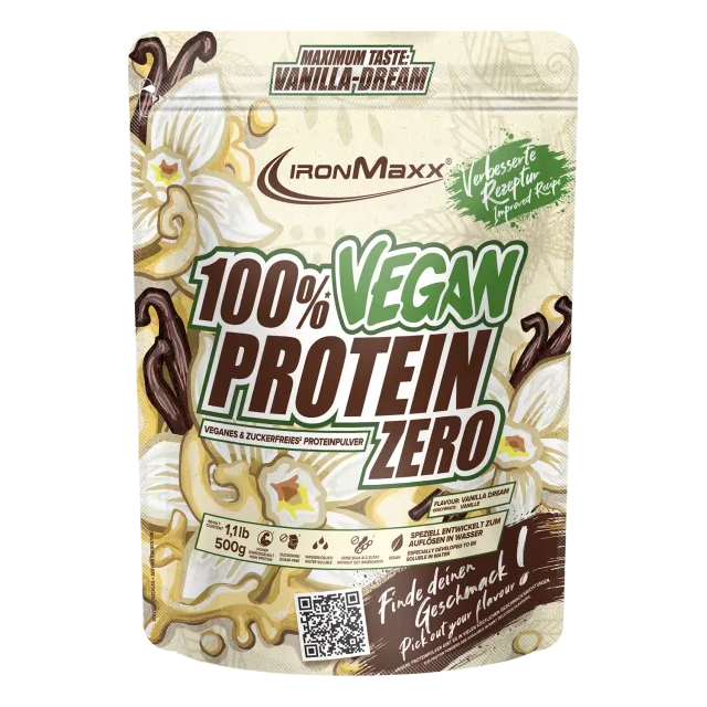IronMaxx 100% Vegan Protein Zero Proteinpulver Vanilla Dream 500g zuckerfrei