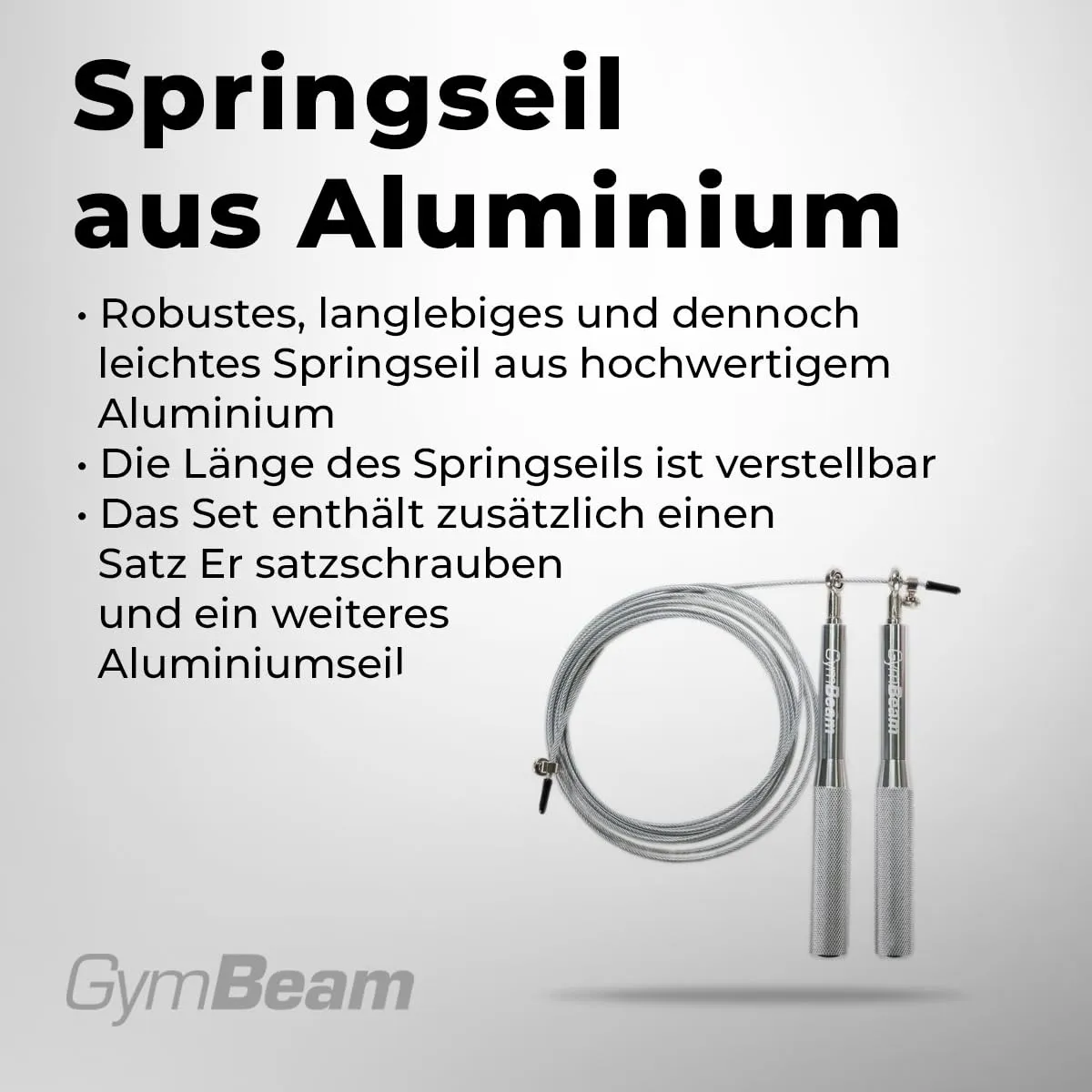 GymBeam Metal Jumping Rope Springseil Aluminium verstellbar