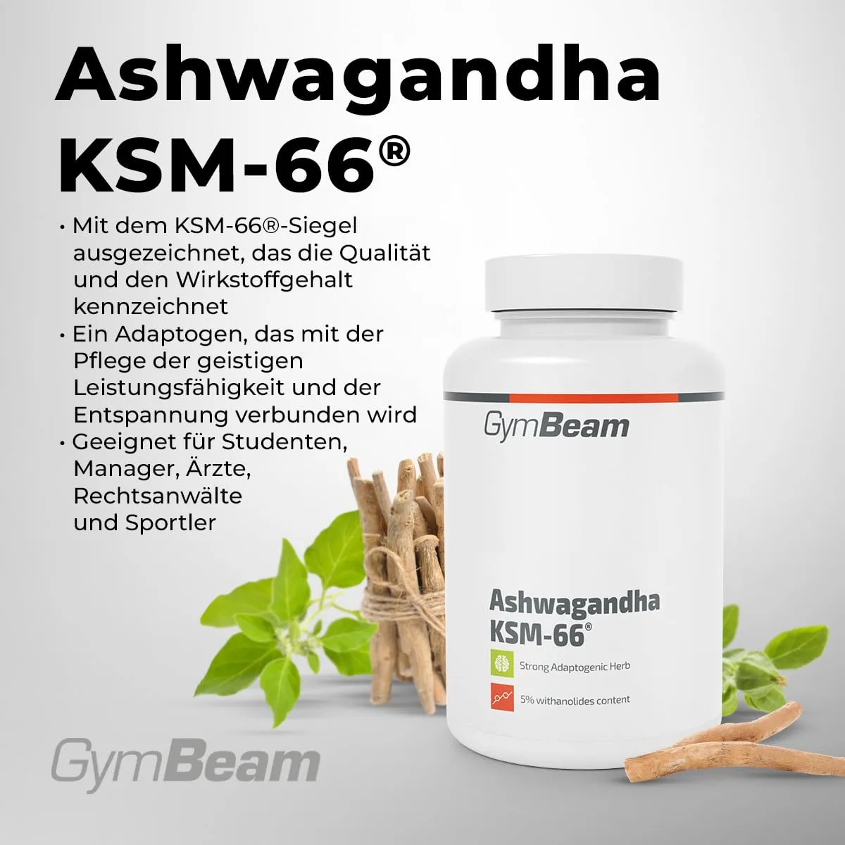 GymBeam Ashwagandha KSM-66 Kapseln 90 Stk 200 mg