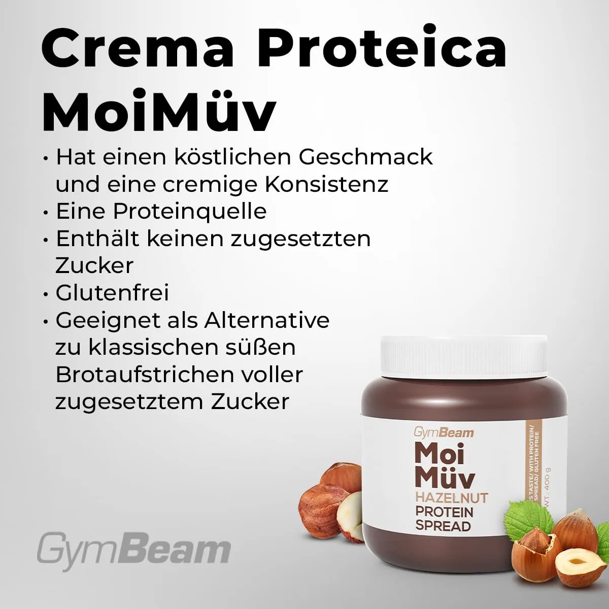 GymBeam MoiMüv Proteinaufstrich Dreamy Hazelnut 400g