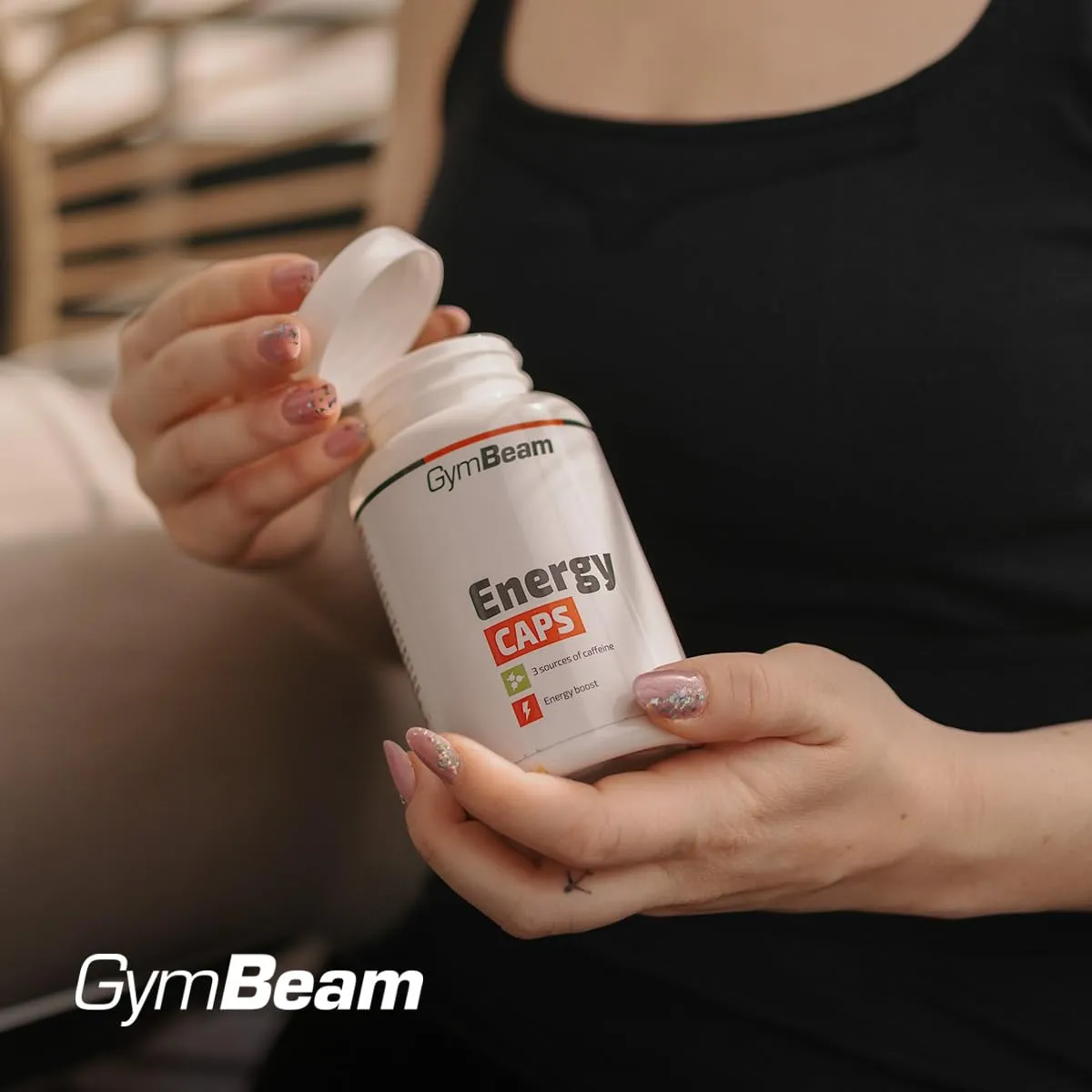 GymBeam Energy Kapseln Koffein Guarana 120 Caps vegan