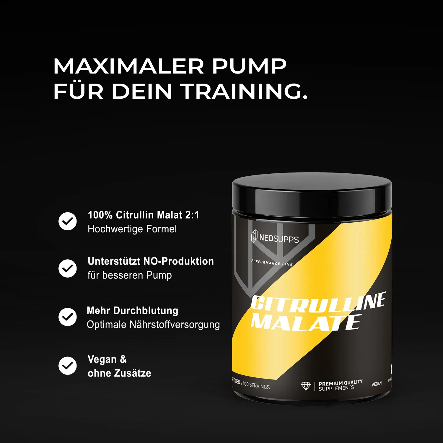 Neosupps Citrulline Malate 500g Pulver pur vegan