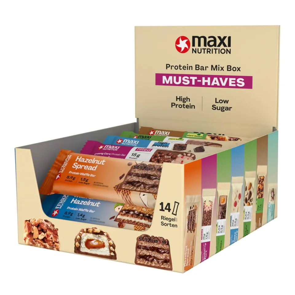 MaxiNutrition Must Haves Proteinriegel Mix Box 14x zuckerarm