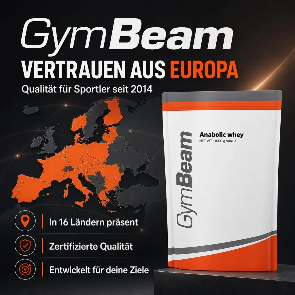 GymBeam Anabolic Whey Proteinpulver Erdbeere 1000 g 22 g Protein