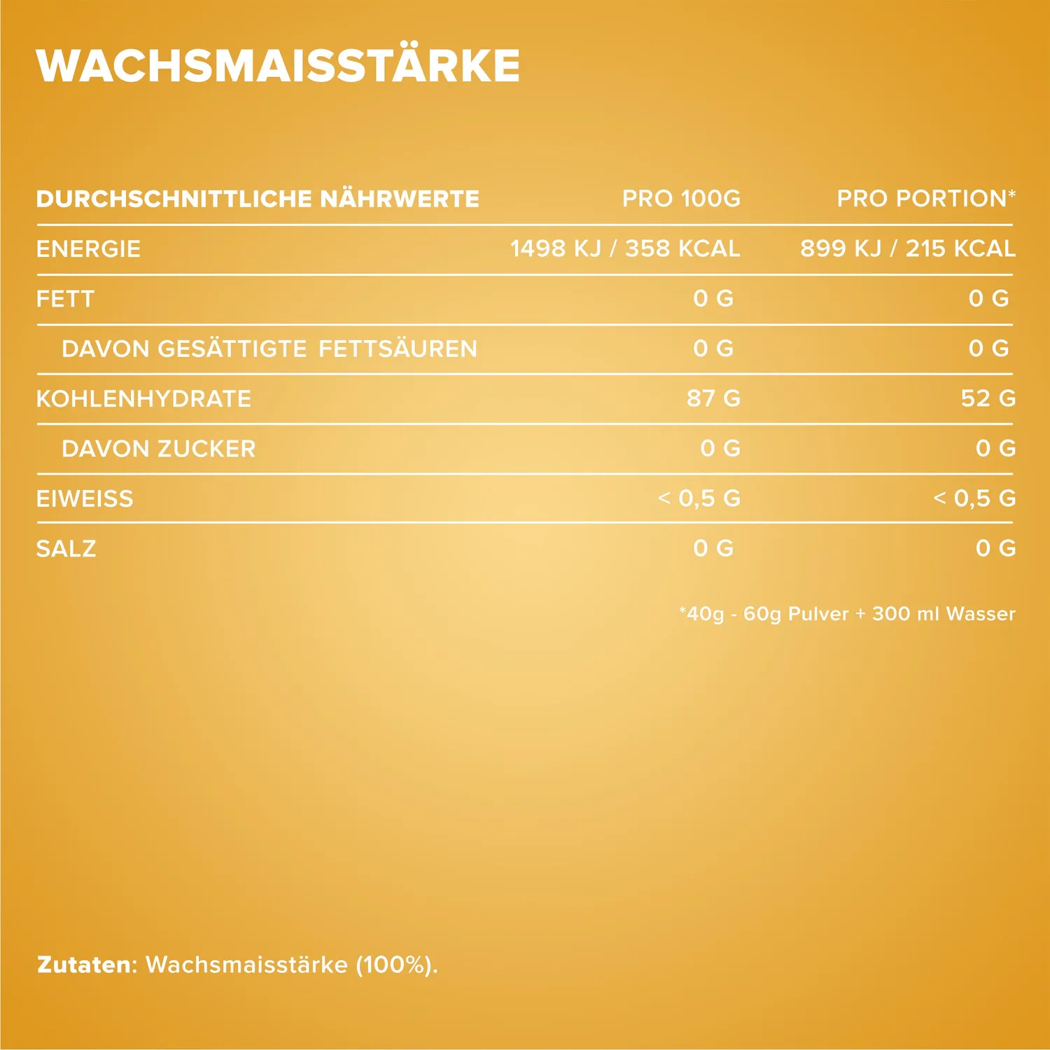 IronMaxx Waxy Maize Starch 2000 g Weight Gainer vegan zuckerfrei