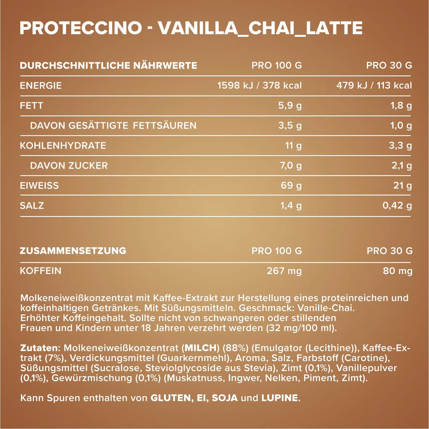 IronMaxx Proteccino Protein-Kaffee 500g Vanilla Chai Latte