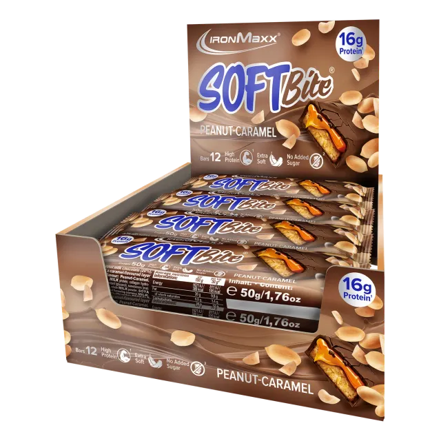 IronMaxx Softbite Peanut Caramel Proteinriegel 12x50g soft