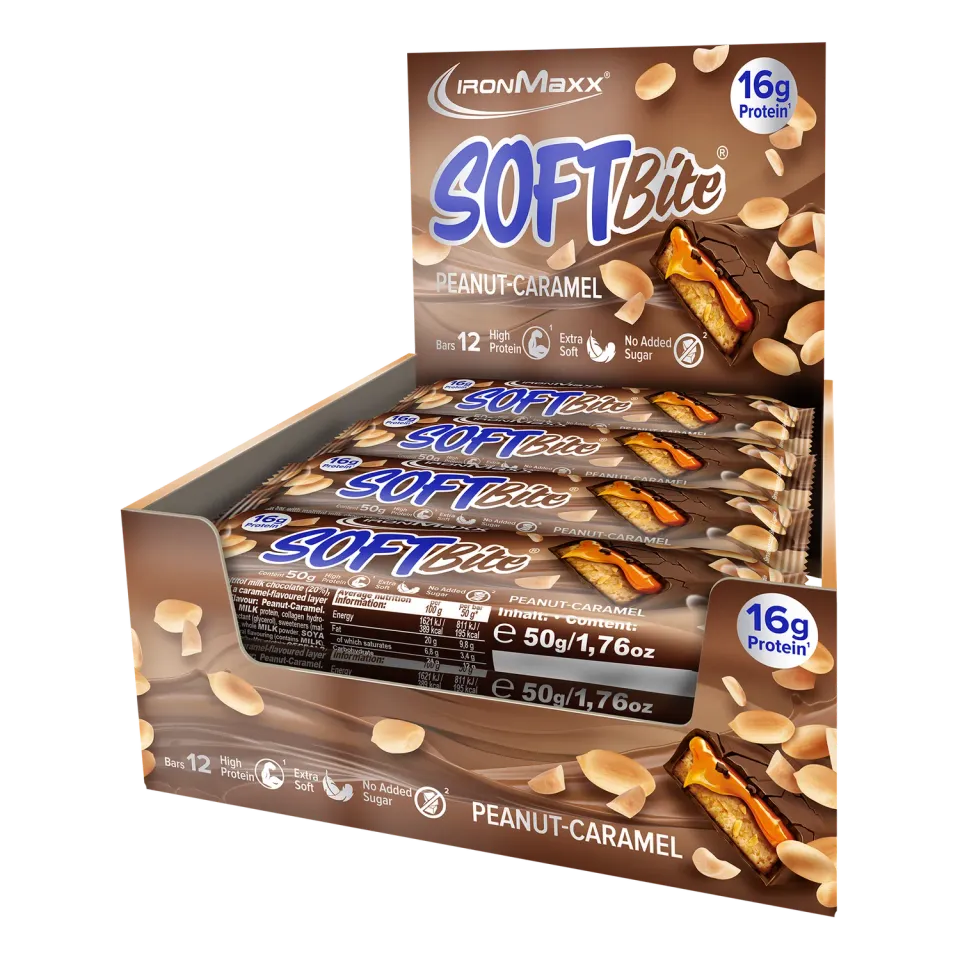 IronMaxx Softbite Peanut Caramel Proteinriegel 12x50g soft