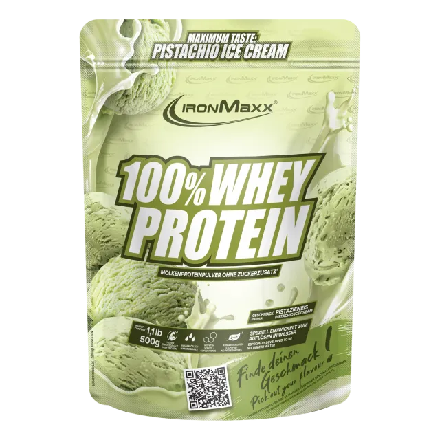 IronMaxx 100% Whey Protein Proteinpulver Pistazie 500g Eisfan