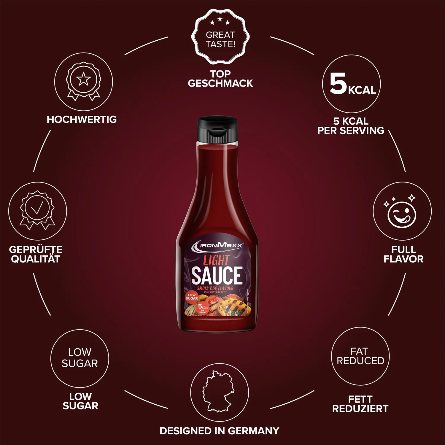 IronMaxx SqueeZero Light Sauce Smoky BBQ 285ml kalorienarm