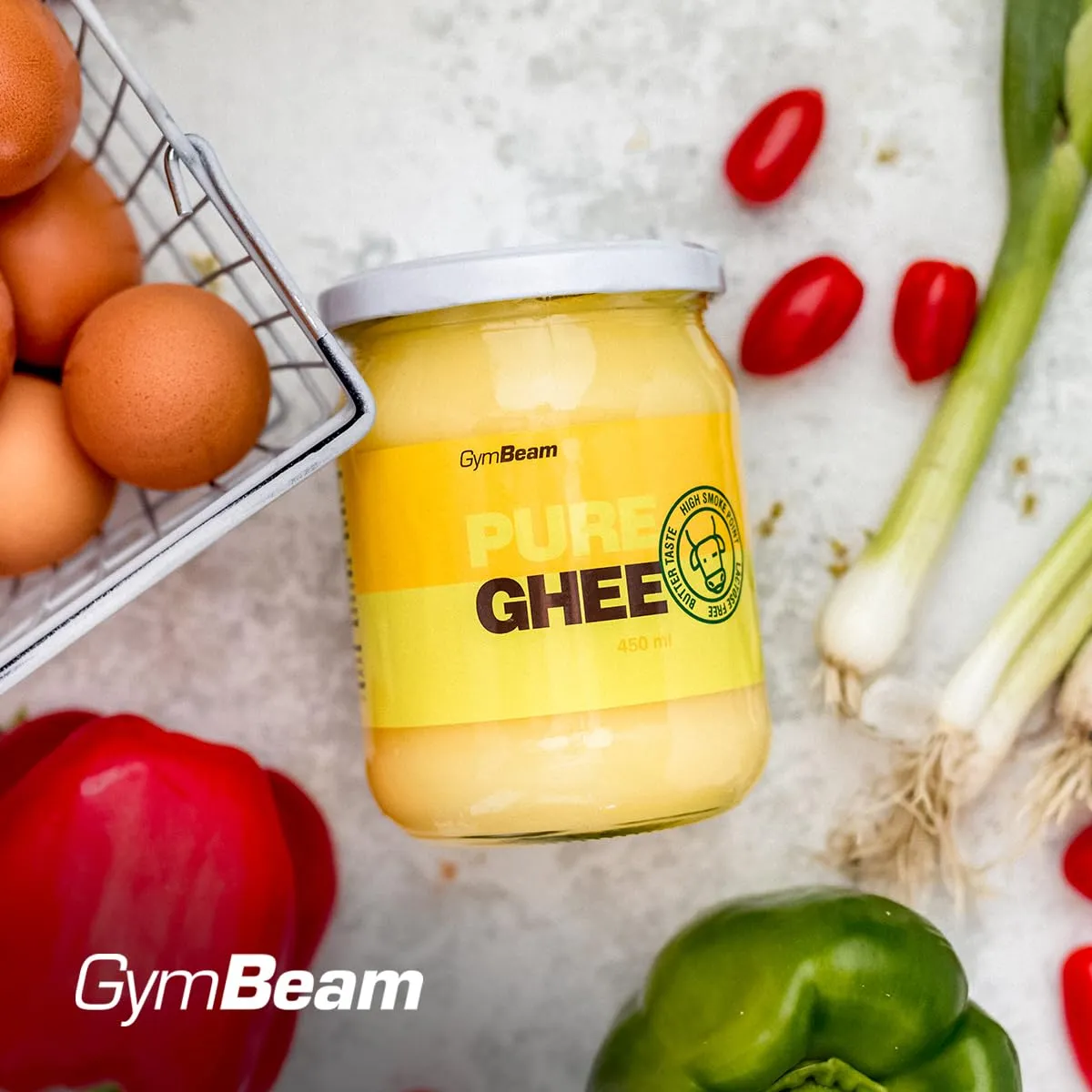 GymBeam Reines Ghee Butterfett 3x450 ml laktosefrei
