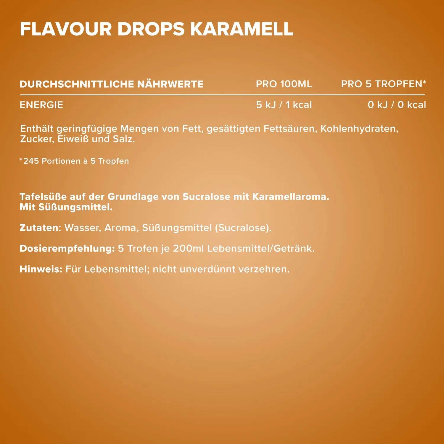 IronMaxx Flavour Drops Karamell 50ml zero Zucker
