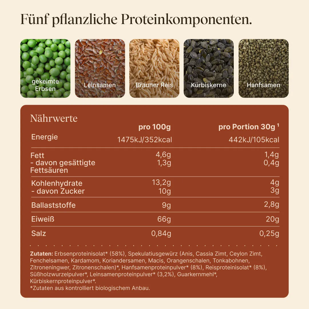 Vetain Vegan Protein Spekulatius Proteinpulver 540g Bio