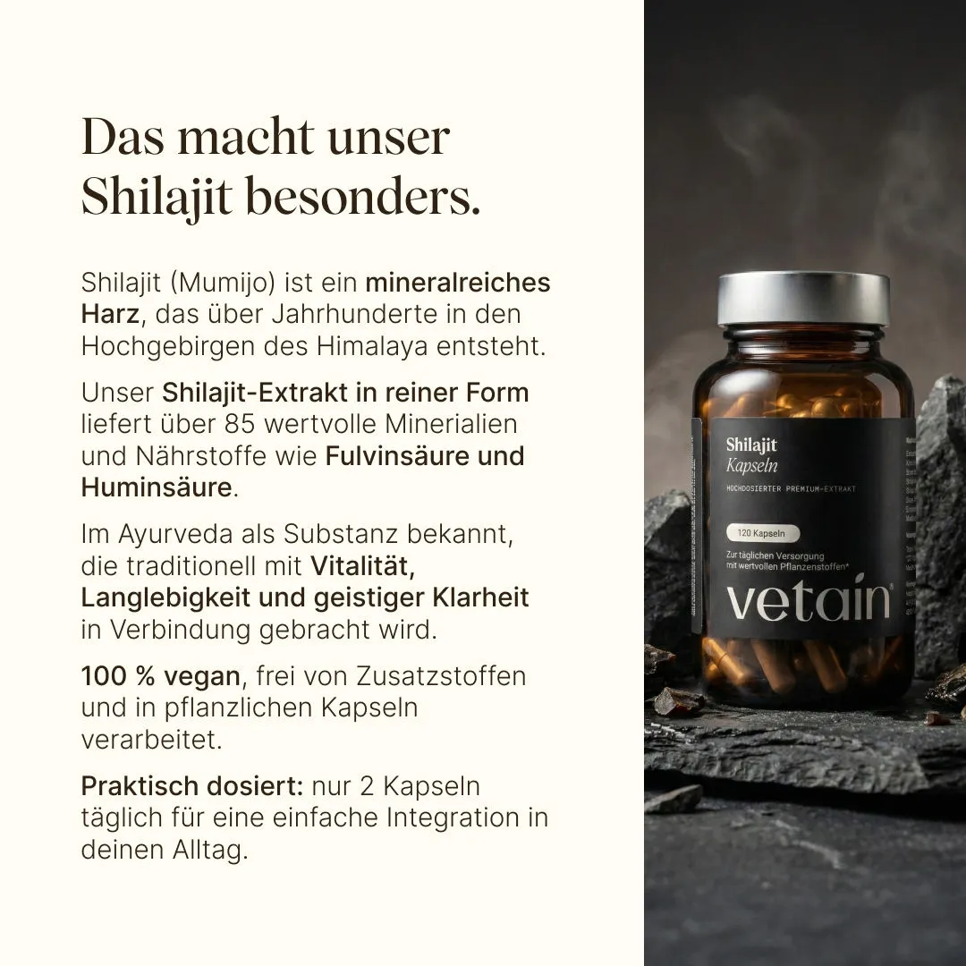 Vetain Shilajit Kapseln 120 Stück hochdosiert