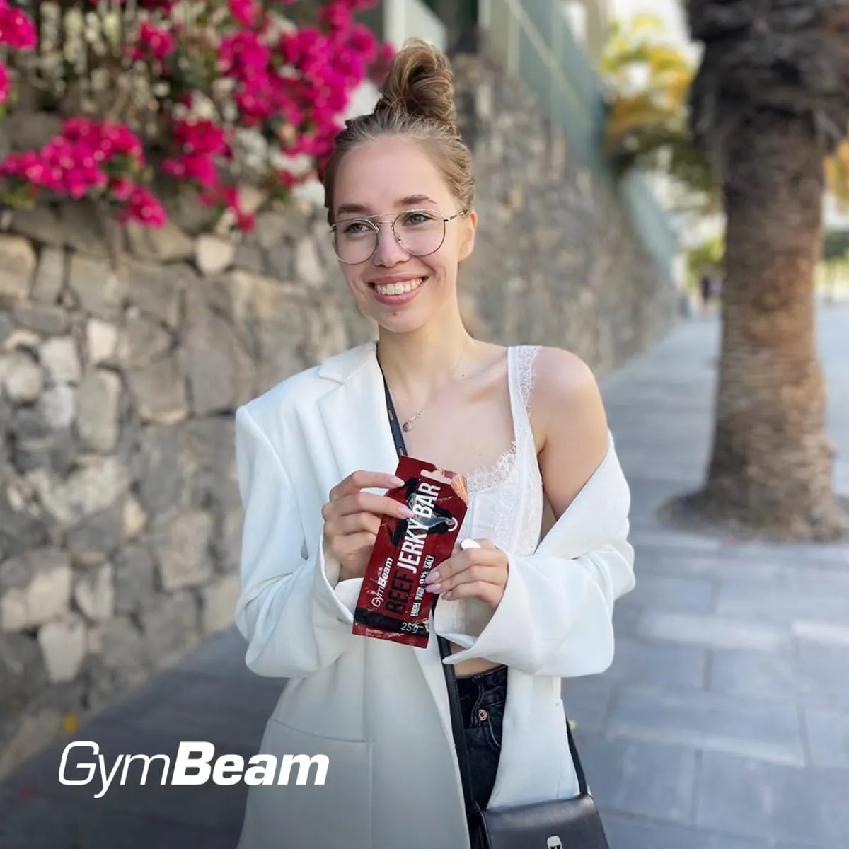GymBeam Beef Jerky-Riegel Original 25x25 g proteinreich