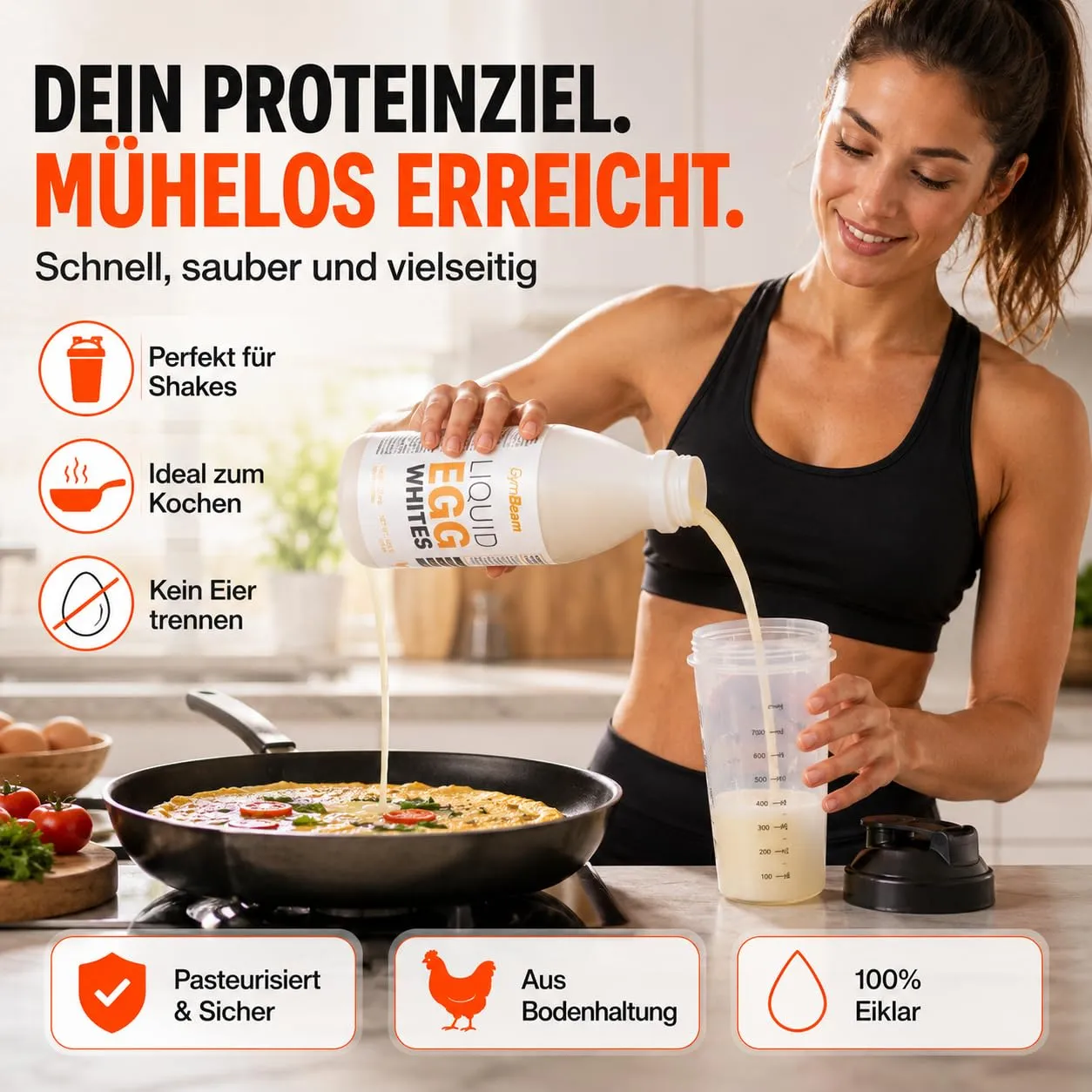 GymBeam Flüssiges Eiklar 1000g 6er Pack Neutral