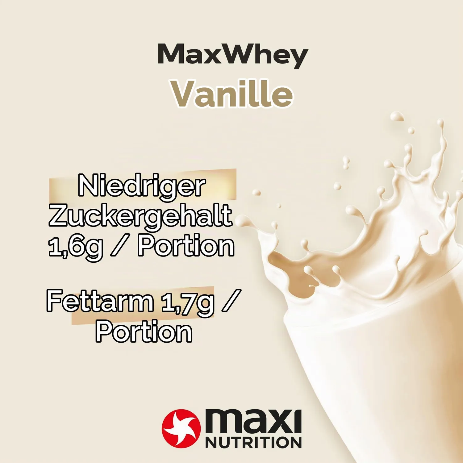 MaxiNutrition Whey Protein Pulver 1260g Vanille low carb