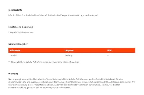 GymBeam L-Prolin Kapseln 90 Stk 1000 mg vegan