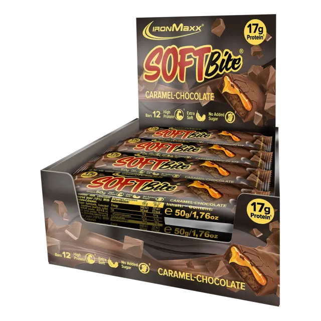 IronMaxx Softbite Proteinriegel 12x50g Caramel Chocolate weich