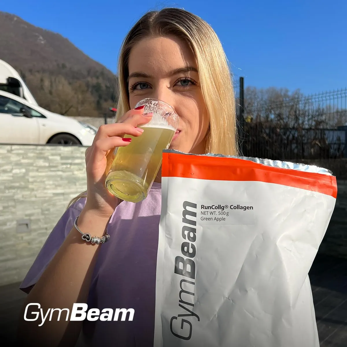 GymBeam RunCollg Kollagen Pulver Erdbeere Kiwi 500 g